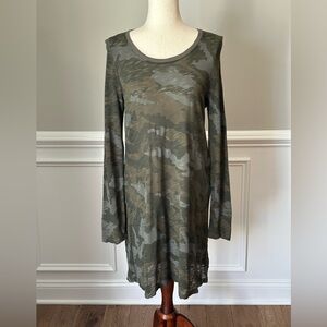 ATM Long Sleeve Military Print Dress size Medium